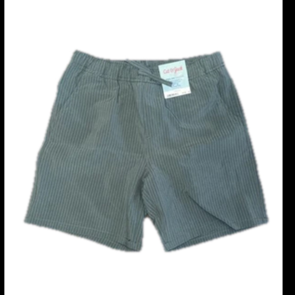 Lil Kids Cat & Jack With Pockets Green Striped Shorts 10/12 50SPF